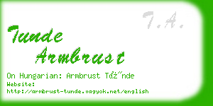 tunde armbrust business card